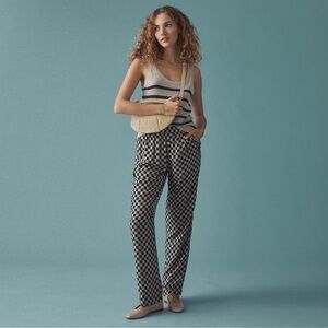 KULE - The Suki Pants - Blue and Cream Check Print